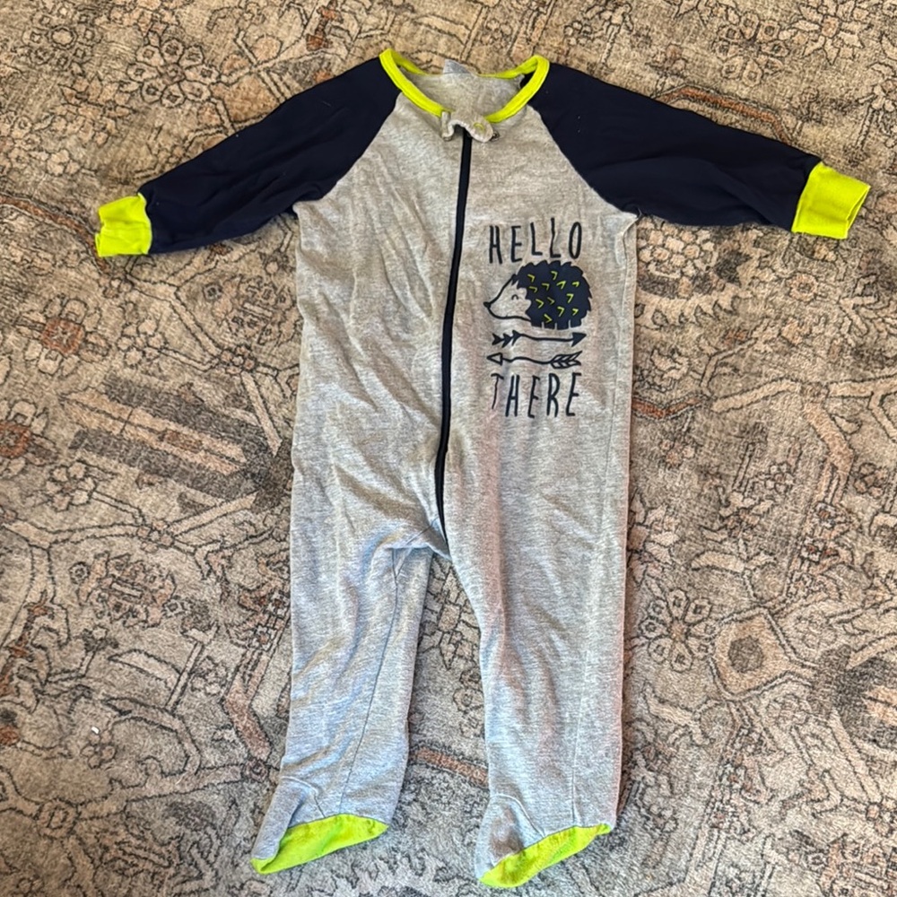 Kids Grey and Navy One Piece with Neon Accents